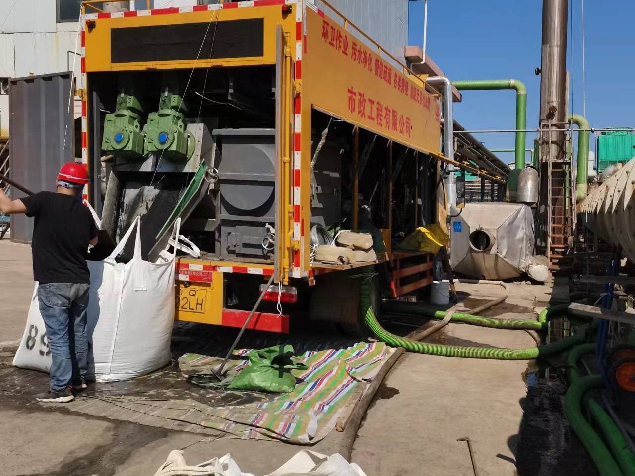 盐都淤泥压干处理